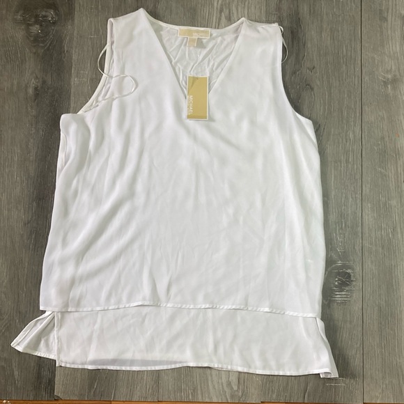 Michael Kors Tops - Michael Kors Cream Asymmetrical Tank Top